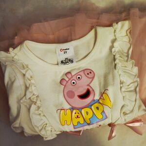 Peppa Pig Cream and Pink Ruffle Shirt